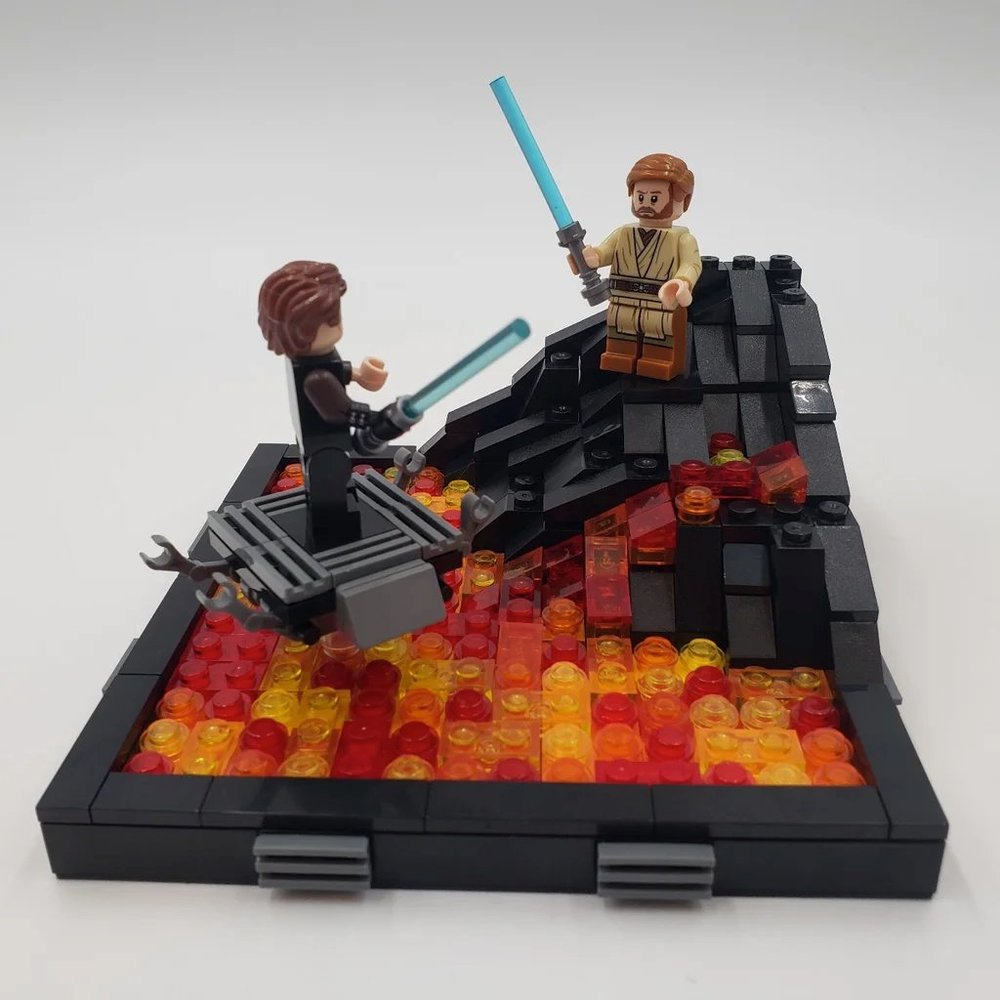 Obi-wan VS Anakin Skywalker Battle on Mustafar Episode 3 Custom Mini Figures - Picture 1 of 10